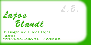 lajos blandl business card